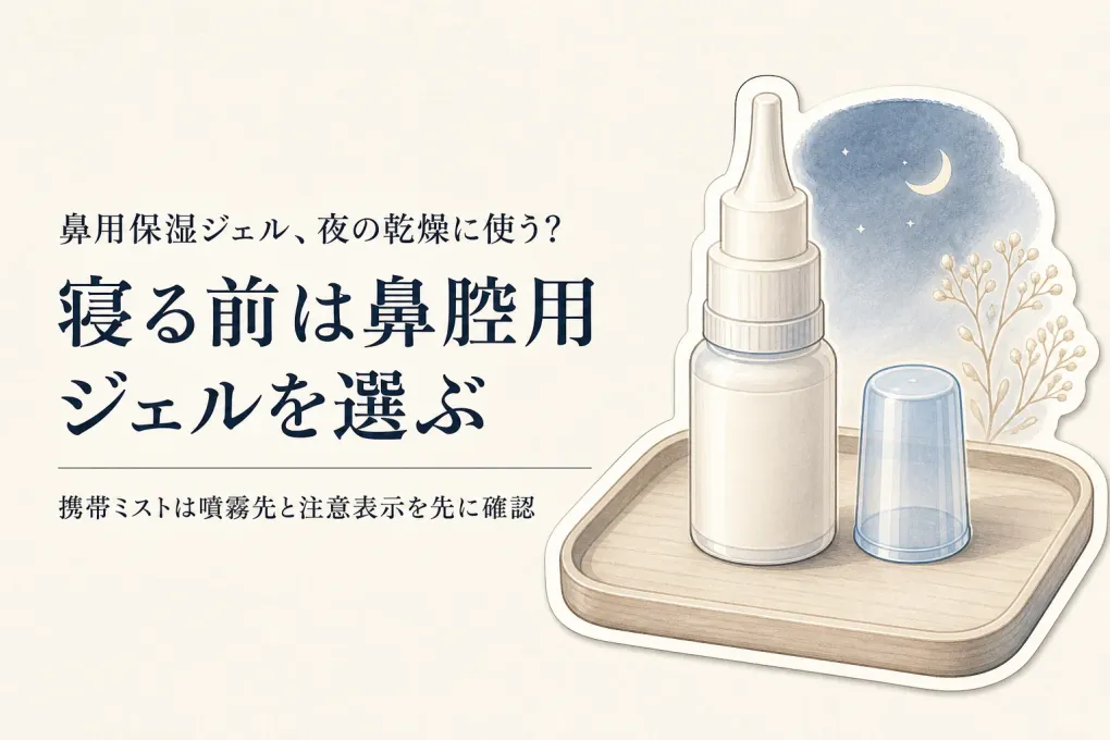 鼻用保湿ジェルと携帯用保湿ミストを比較｜鼻の中は寝る前、外出先は容器で選ぶ